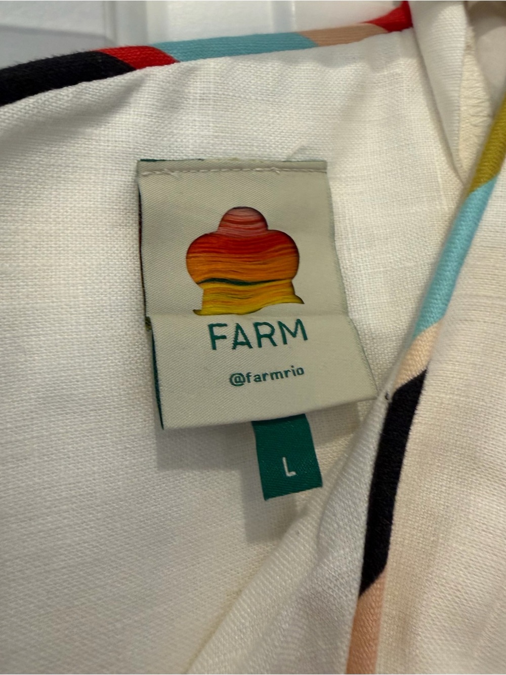 FARM Rio Cream Mini Dress with Multicolor Trim - Picture 4 of 4